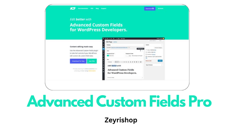 Advanced Custom Fields Pro Plugin 1