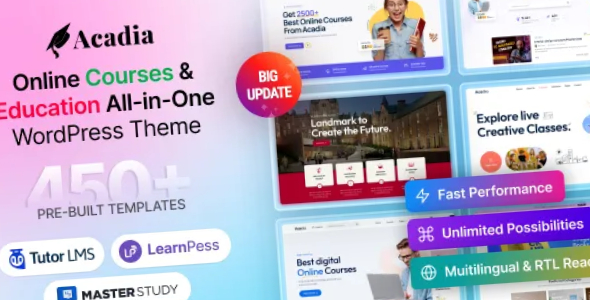 Acadia Education WordPress Theme For University Online Course