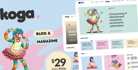 Koga Blog Magazine WordPress Theme