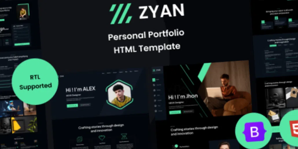 Zyan Personal Portfolio HTML Template